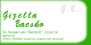 gizella bacsko business card